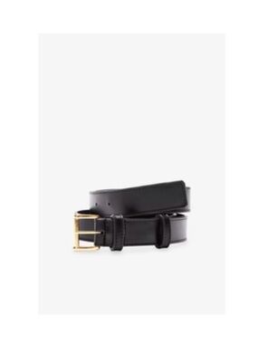 Marcella NYC Women’s Black Leather Belt Gold Hardware